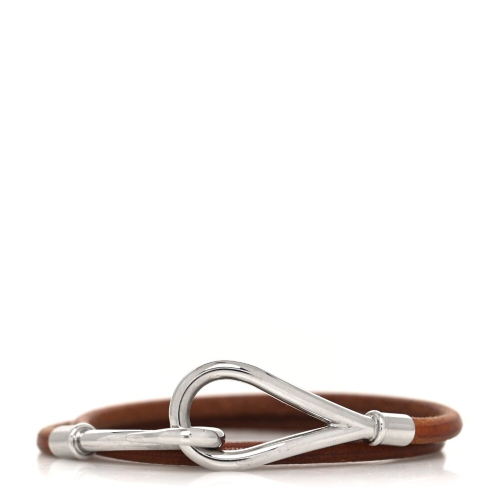 Hermes Natural Bridle Jumbo Hook Double Tour Bracelet Bouton